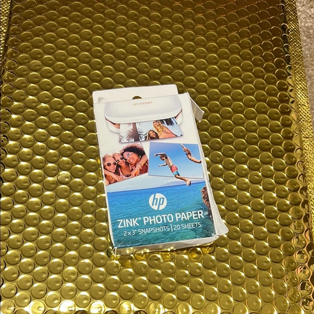 HP Zink Photo Paper with Blue and White Packaging